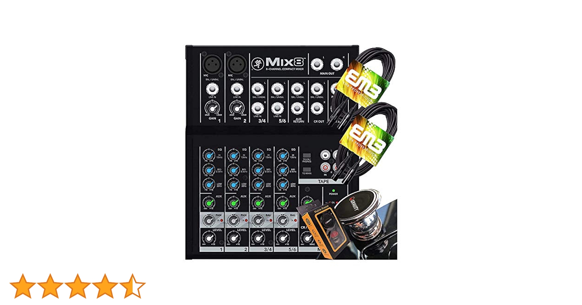 Amazon | Mackie Mix8 8-Channel Compact Mixer with Pair of